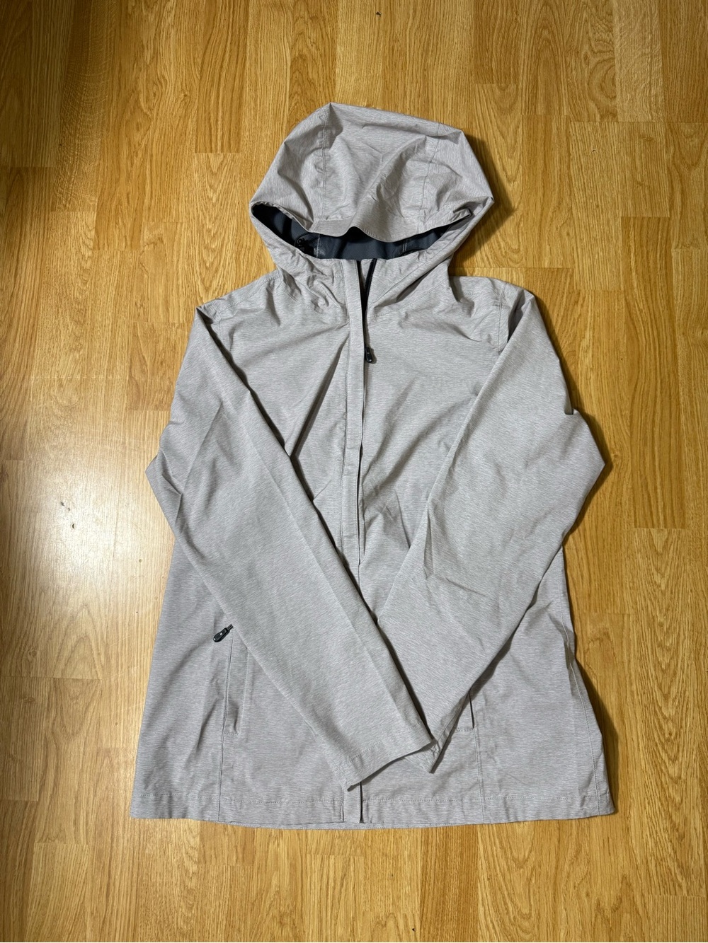 32 Degrees Cool Windbreaker Jacket Womens Medium Gray Mesh Lined Hooded Full Zip